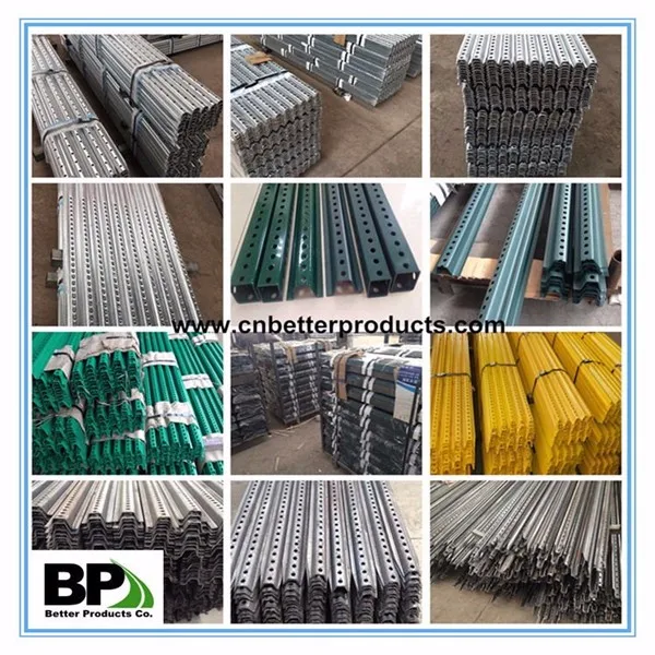 Steel Material U-Channel Posts in Tapered Ends with OEM Service