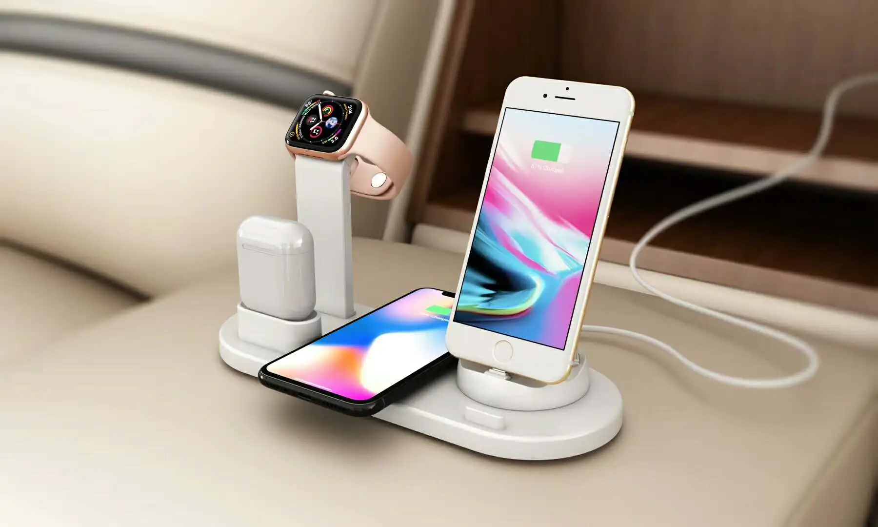 amazon bestseller 4-in-1 charging station wireless charger stand