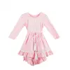 Hot sale frock designs dress baby boutique clothing high-low dress for baby girls