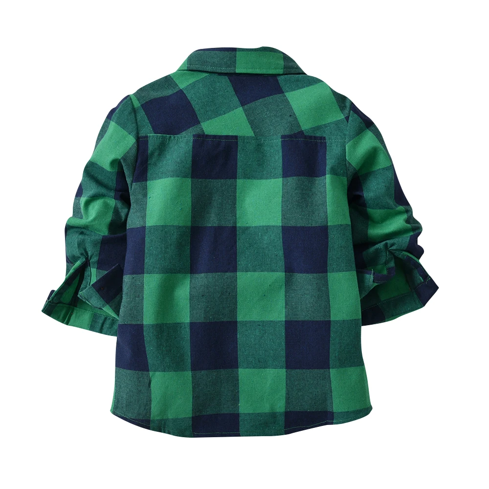 
custom casual boys long sleeve 100 cotton plaid shirt 