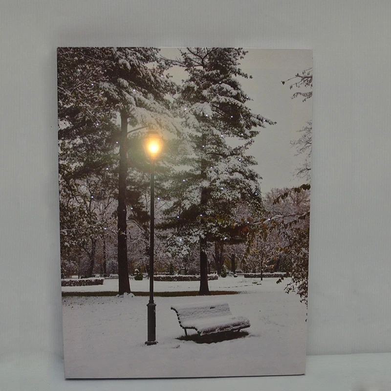 Winter Scenery LED Light Art Prints Canvas Picture