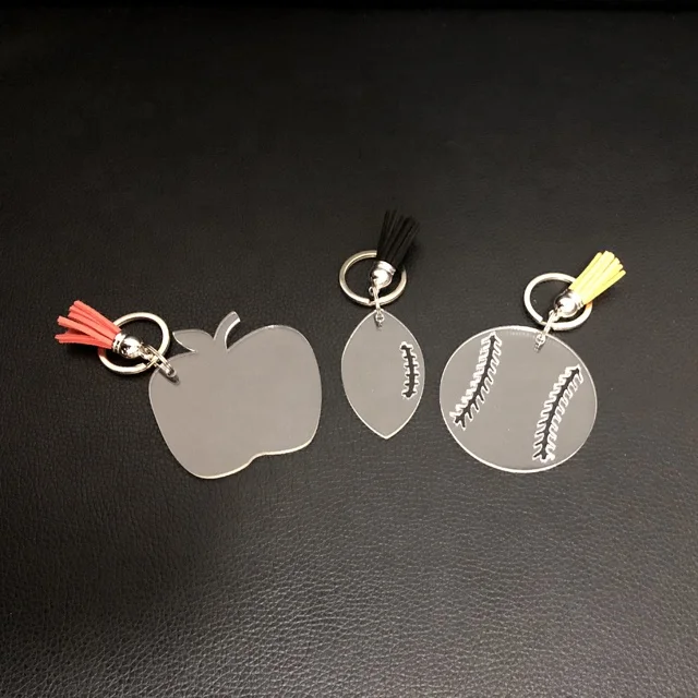 

Personalized RTS Clear Acrylic Apple Shape Keychain, Customized color is available