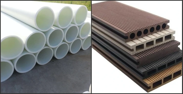 应用用于低泡沫板,管材,型材和木塑制品的 pvc 挤出.