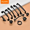 American black aluminum alloy solid furniture door handle Wardrobe handke and pulls