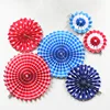 red white blue paper fans 4th of july decor patriotic decor party supplies stars and stripes paper rosettes labor day backdrop