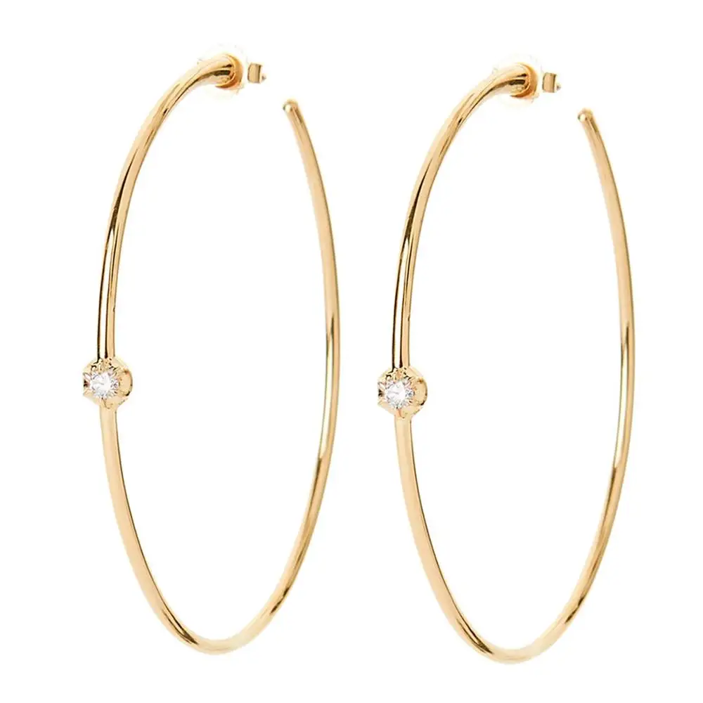 

14k Gold plated 925 sterling silver jewelry women large hoops earring