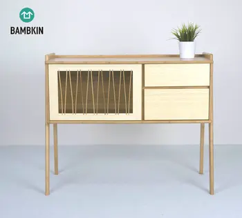 Bambkin Bamboo Furniture Console Table Standing Storage Cabinet