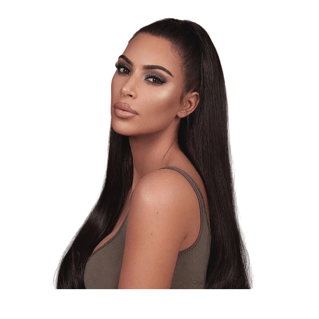 

Latest cuticle aligned long natural straight virgin glueless full human hair lace wigs hair Kim Kardashian wig