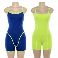 

Noble high street fashion high waist polyester elastic short tight backless sexy gym sleeveless snake print jumpsuit one piece