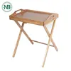 Portable sofa snack quality bamboo folding tv tray table with handle
