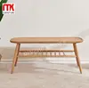 Long solid aok wood bench for dining room