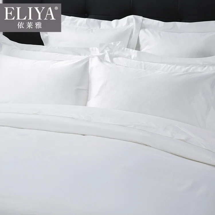 50 Cotton Factory Wholesale White Stripe Hotel Luxury Bedding Set