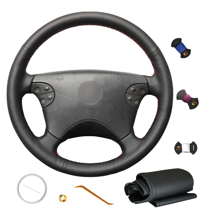 

Accessories Hand Sewing Artificial Leather Steering Wheel Cover for Mercedes-Benz W210 E-Class E320 2000 2001 2002