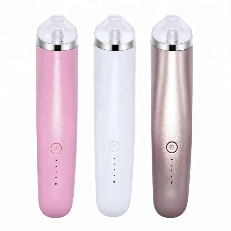 

Facial vacuum black head remover usb rechargeable portable vacuum blackhead ance remover machine electric facial pore cleaner, White / rose golden
