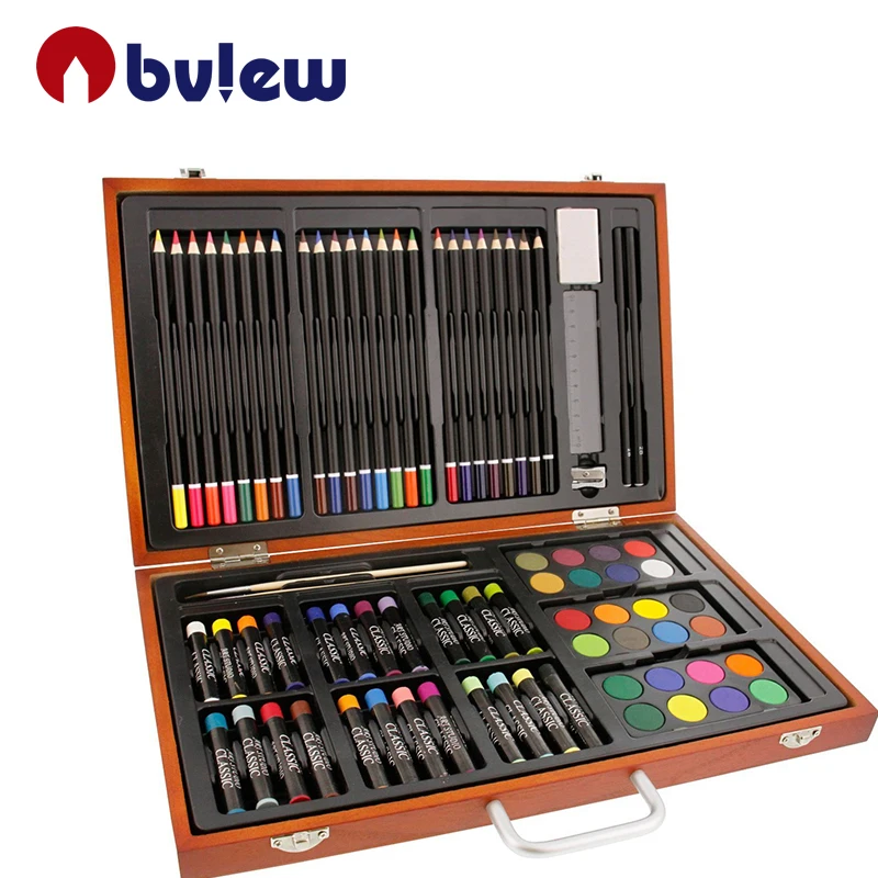 
Quality Mediums Guaranteed 84 Piece Deluxe Art Supplies Drawing Set in Wooden Case  (60766352749)