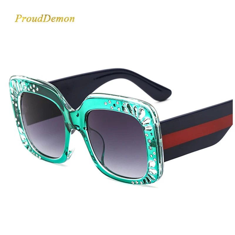 

X1382 Female Eyewear with Beautiful Design Trendy Oversized Square Rhinestone Women Sunglasses, Multi