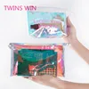 New products China factory blank wholesale custom printed shiny pvc zipper style cosmetic case makeup bag for young girls 117