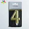Hot selling cheap New item Golden decoration novelty number birthday candle
