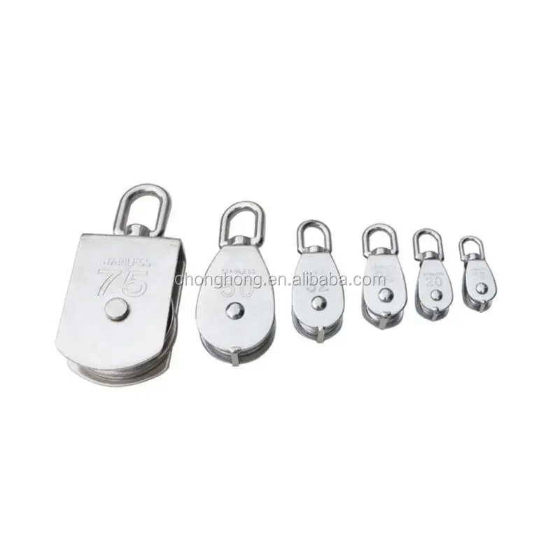 212" Enclosed Wire Rope Pulley Three Wheel Hook Type Lifting Pulley