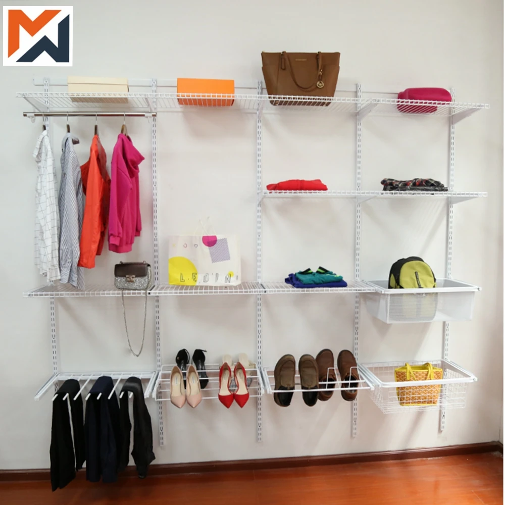 Chinese Manufacturers Metal Hanging Closet Wire Closet Shelf Storage