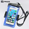 Water proof pvc smartphone mobile phone bag cell phone pouch underwater phone case with arm band and neck rope