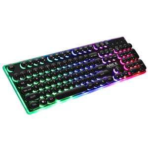 Retro Punk Style LED Game Keyboard Ergonomic Backlight Laptop Computer Teclado Gamer
