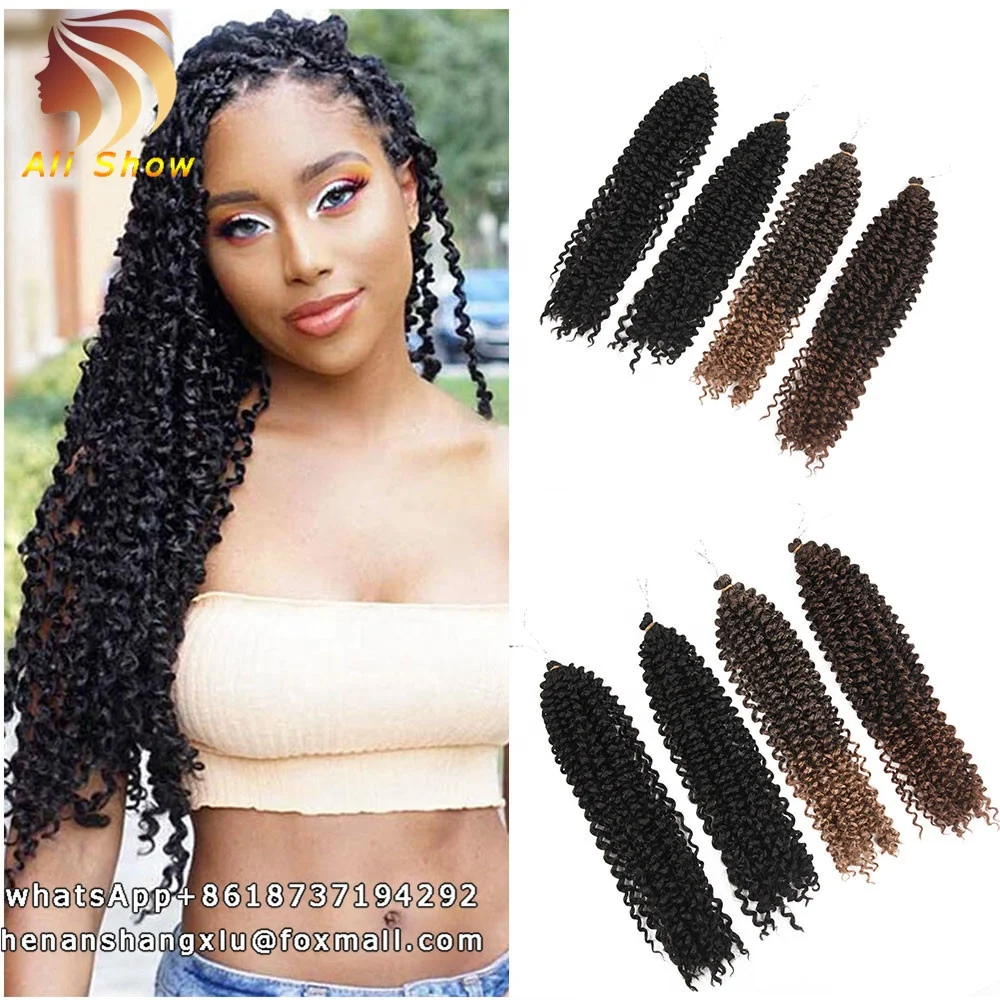 

Ali Show Passion Twist Hair Ombre Brown 18 Inch Water Wave Crochet Braids For Passion Twist Crochet Hair Braiding Extension