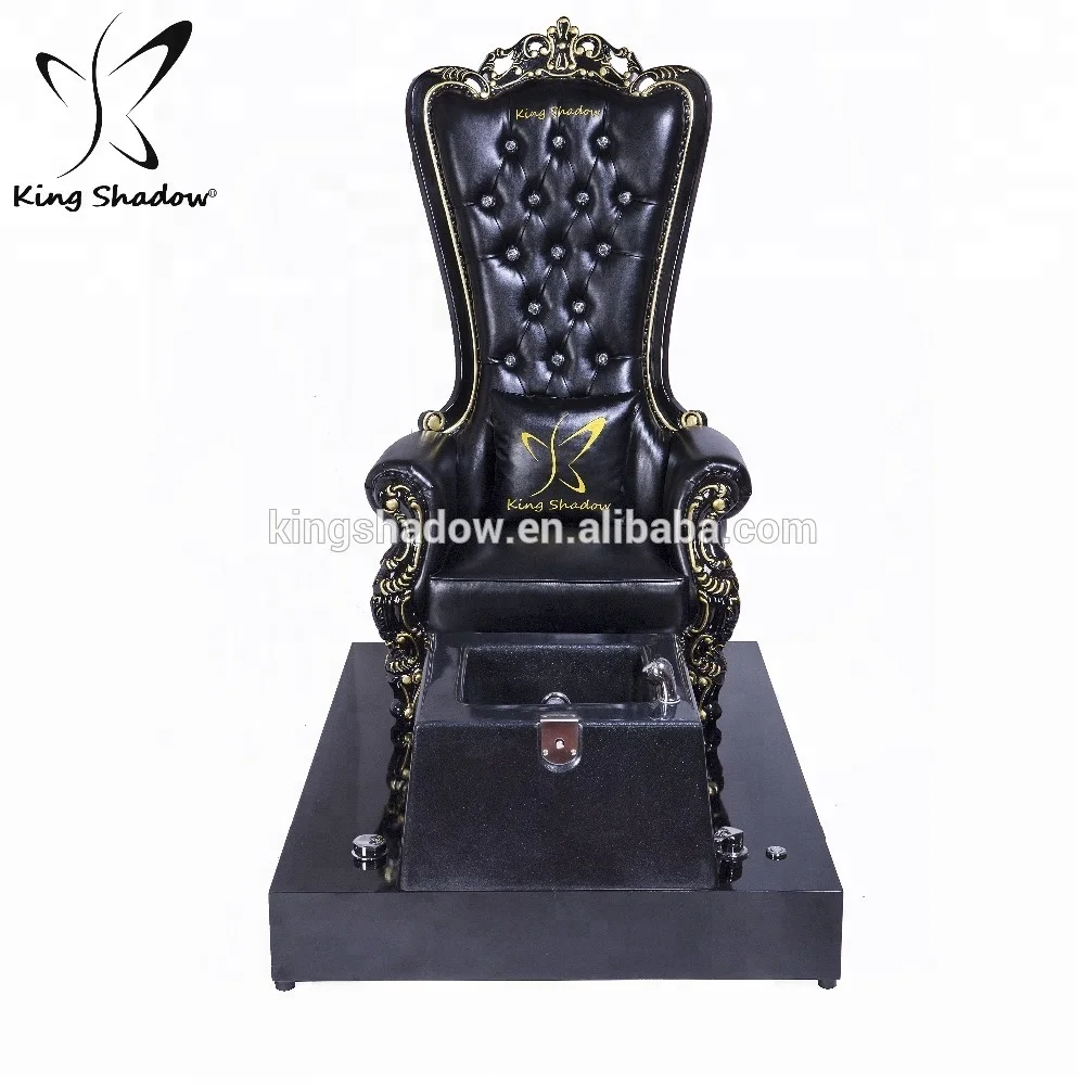 Royal King Throne Chair Black Pedicure Station Foot Spa Pedicure Chair