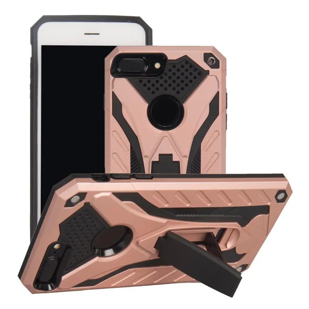

HAISSKY 3in1 Hybrid PC TPU Kickstand Slim Robot Armor Case for iphone, Black;rose;gold;silver;blue;red