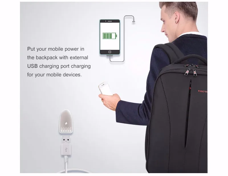 2017 Tigernu New waterproof usb charge 15.6inch laptop backpack men backpacks for teenage girls travel backpack bag for women