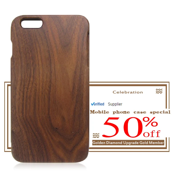 

Popular discount limited edition environmentally friendly up and down card slot black walnut 5.5 inches for iPhone 6 wood case