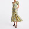 Boutique Women Clothing Yellow Printing Casual Dress