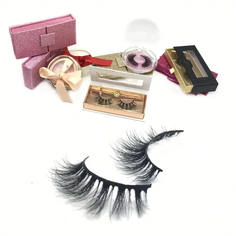 

100% Mink False Eyelashes 3d Mink Eyelashes With Custom Packaging, Natural black