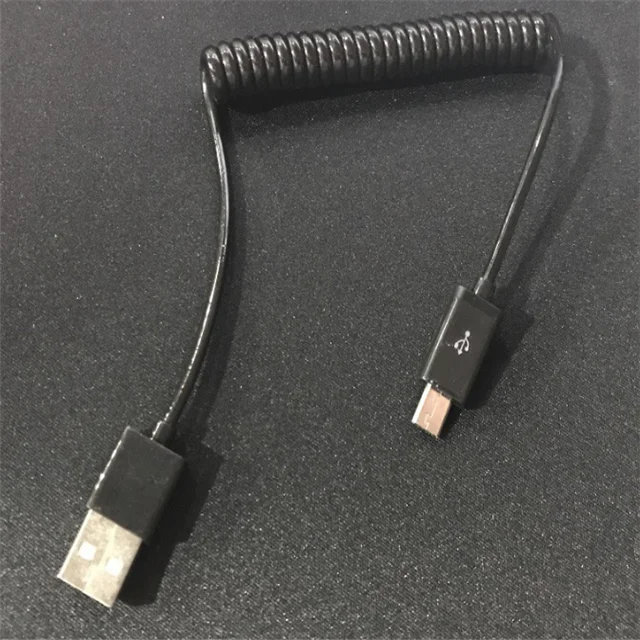 High Speed 1M 3Ft USB A Male to Mini 5Pin Male Spiral Coiled Adapter Data Cable