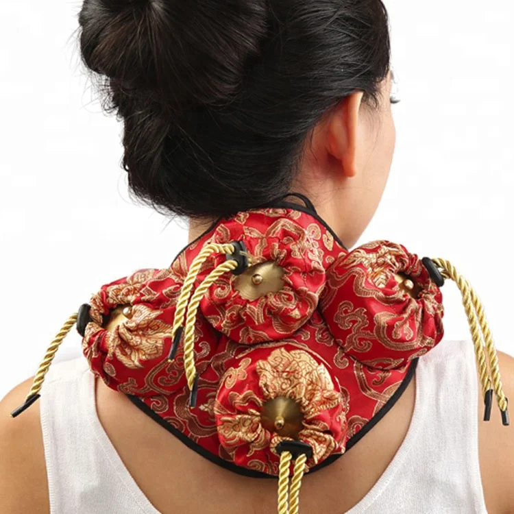  Portable Moxa Roll Acupuncture Point Stimulating Therapy Treatment Neck Pad Moxibustion Box