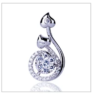 Moon and star design 925 silver jewelry CZ earring
