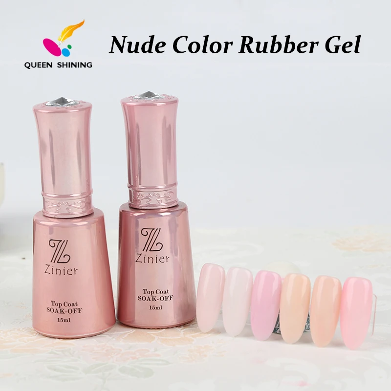 

Queen Shining Soak off UV Nude color Strengthening Rubber gel nail polish OEM strengthen gel