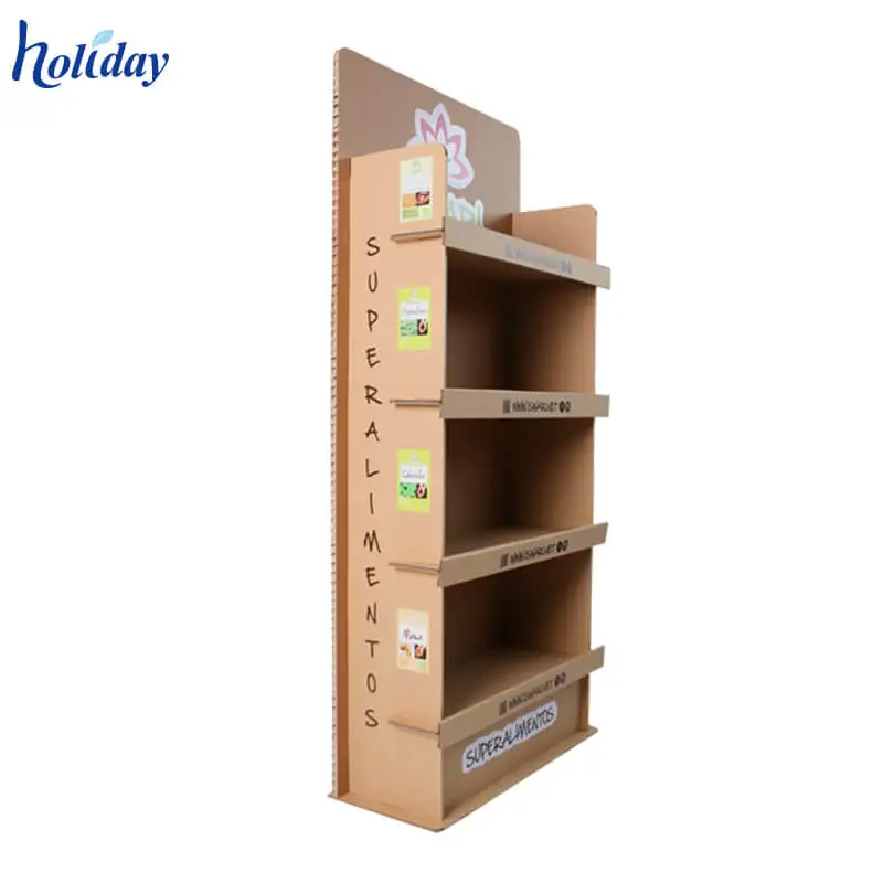 Customized Corrugated Paper Sticker Display Rack For Shops / Retail