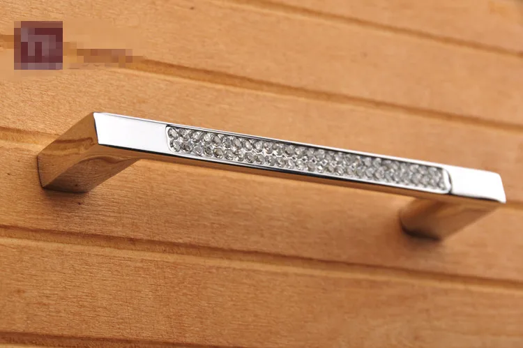 96mm European modern minimalist furniture hardware K9 crystal handle drawer wardrobe