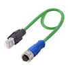 Waterproof m12 female A code connector to rj45 socket 8-Pin