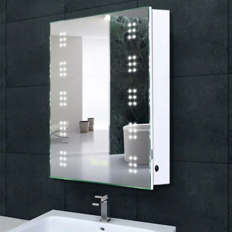 ISO Certified ยากระจกตู้เครื่องโกนหนวดซ็อกเก็ตรัสเซียออกแบบห้องน้ำกระจกตู้ Led Dressing กระจกตู้