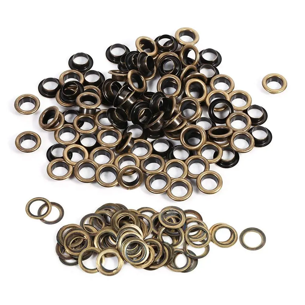 Grommet Kits uxcell® 500pcs 5mm Inner Dia 201 Stainless Steel Eyelet