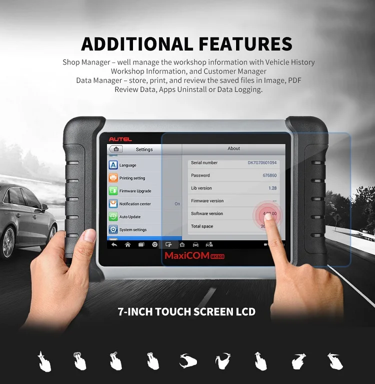 Autel Full-system obd2 Diagnostic Scanner MaxiCom MK808 with IMMO Service diagnostic tools Update online