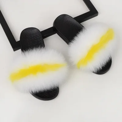 
Hot sale High Quality Colorful Fur Sliders fur slipper indoor 