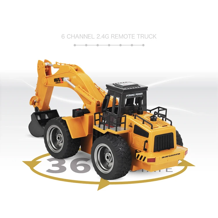 HUI NA TOYS Huina 4.8V Rc Construction Model Toy Truck Excavator Radio Controlled Digger With LED Lights