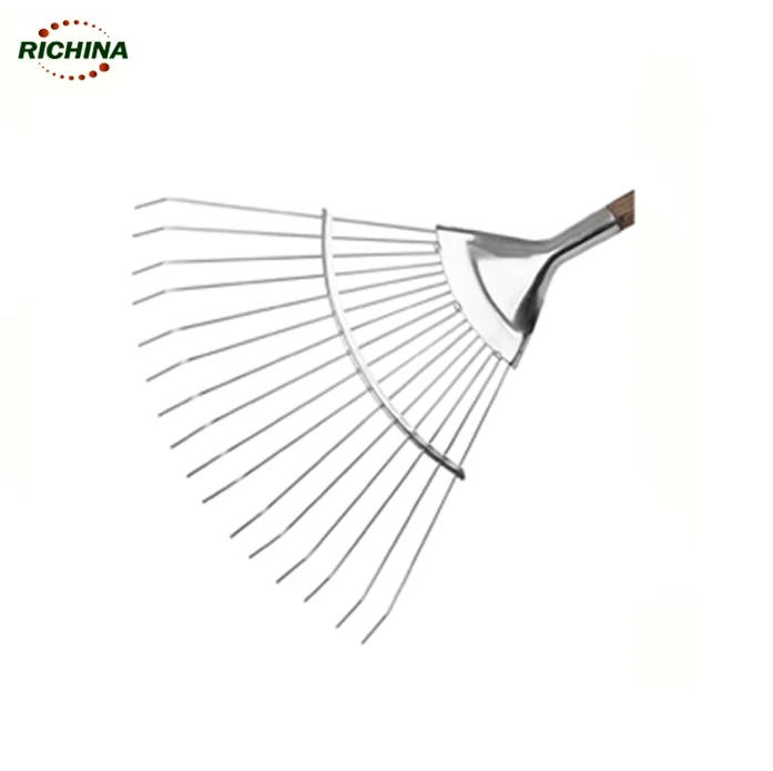 
Long Wood Handle Stainless Steel Garden Lawn Rake Garden cultivation lawn rake 
