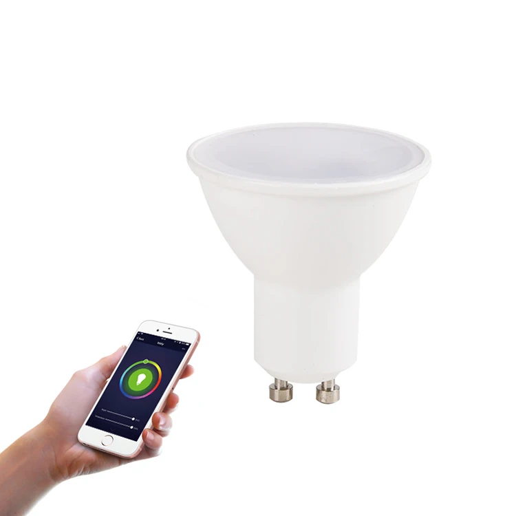 5W Stepless Dimming GU10 Lamp Smart Control RGB Colored LED Light Bulbs