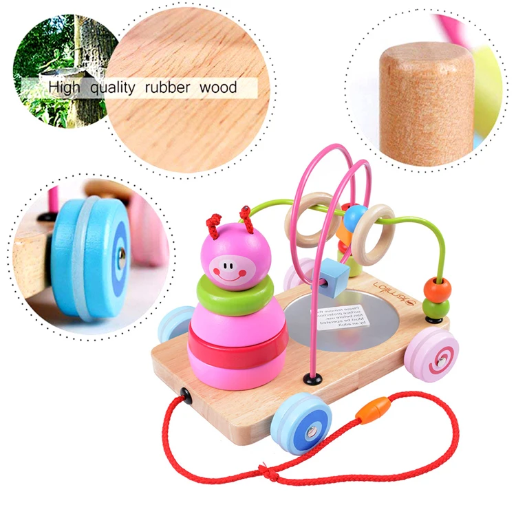 Rolimate Rolimate Wooden Educational Pull Toys Beads Maze Pull & Push