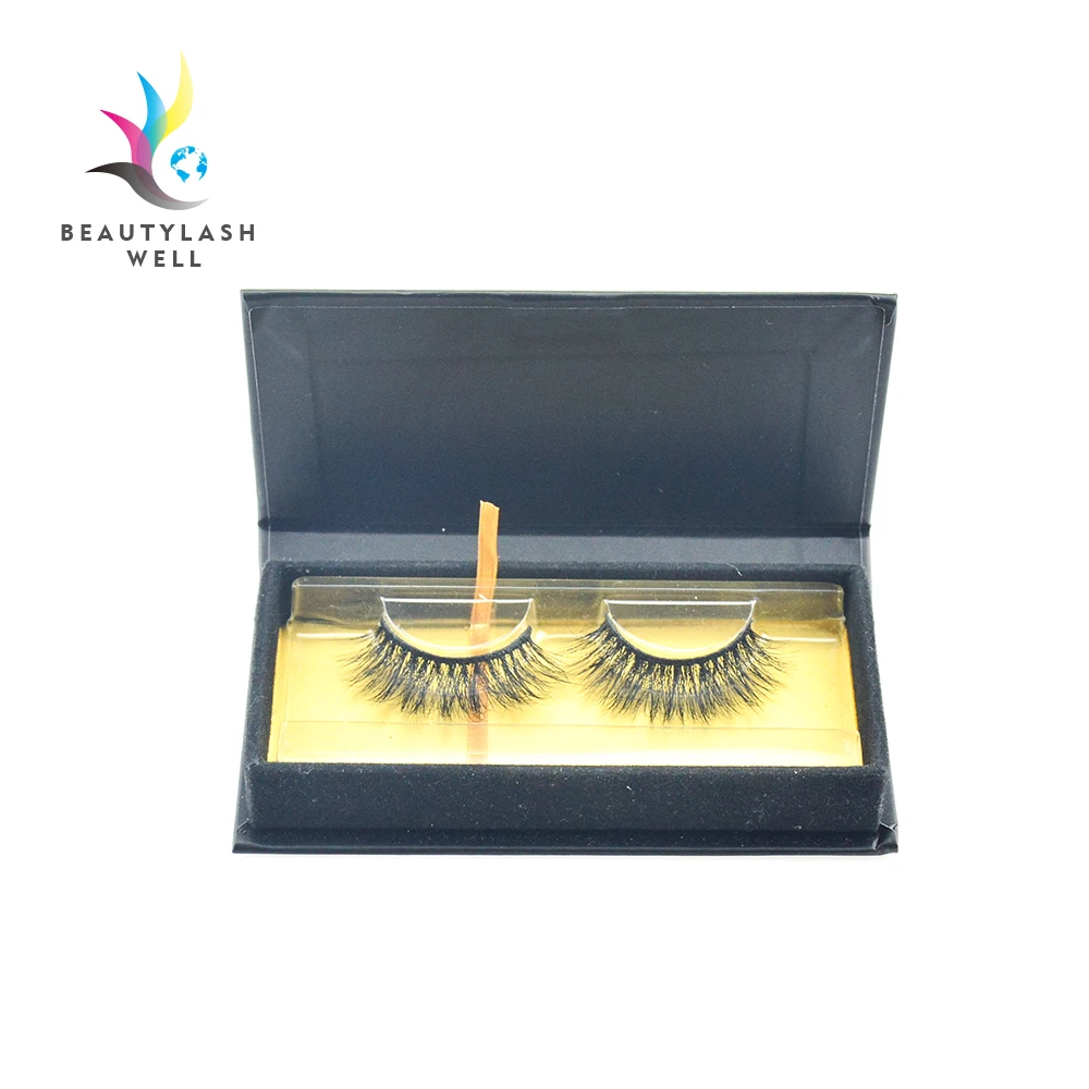 

Professional Custom Package 3D Mink Eyelashes your own logo, Natural black