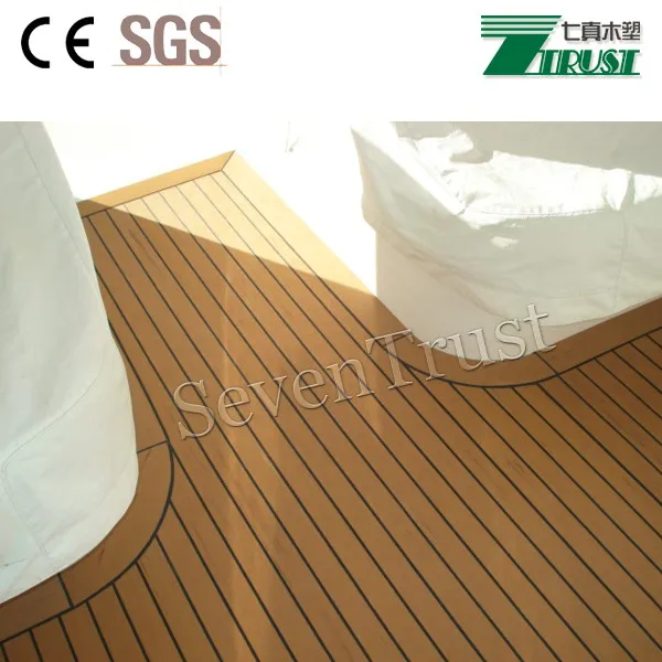 Synthetic Teak Fireproof Antislip Pvc Teak Floor For Boat And Yacht